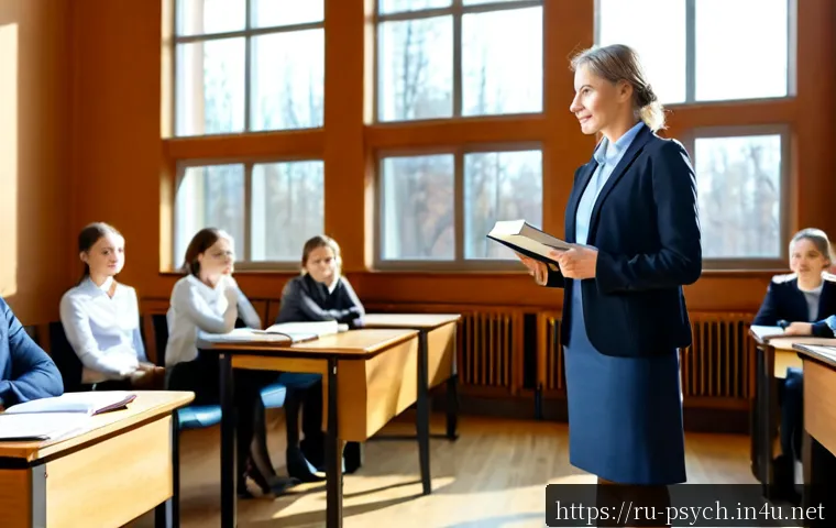 Home 17 심리학 교수 추천 - Photorealistic university psychology professor in a bright Moscow lecture hall, approachable middle-...